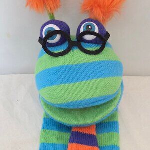 The Puppet Company 17" Knitted Dylan Hand Puppet Toy - Green Blue Orange